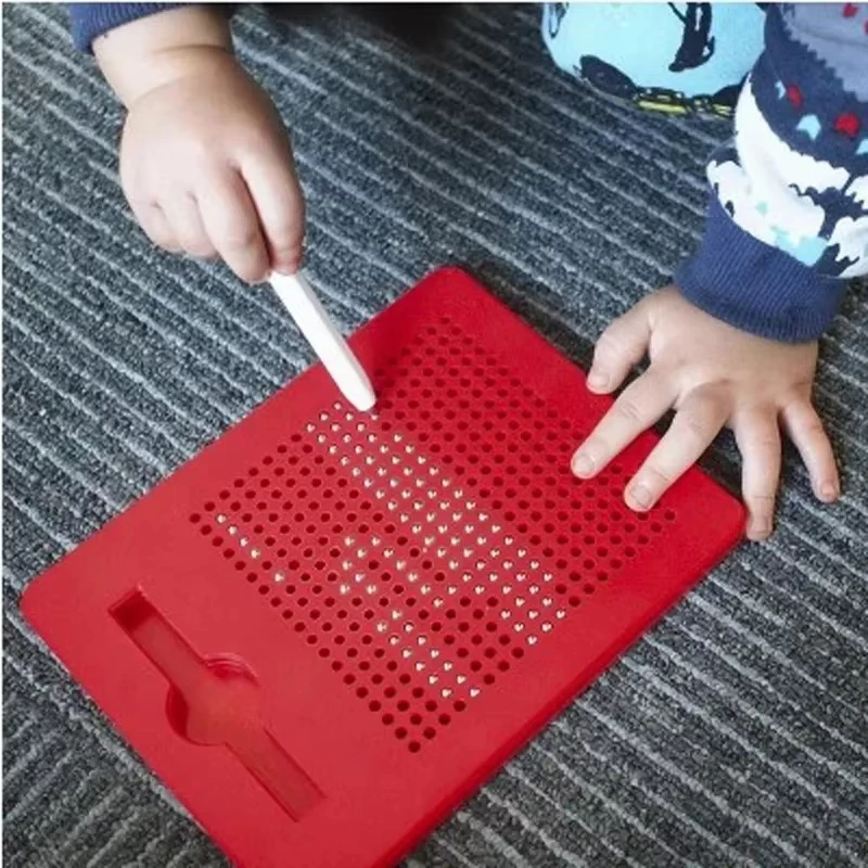 Tableta magnética, tablero de dibujo, cuentas de acero, lápiz óptico, cuentas, juguetes educativos de aprendizaje de escritura, regalos de cumpleaños para niños