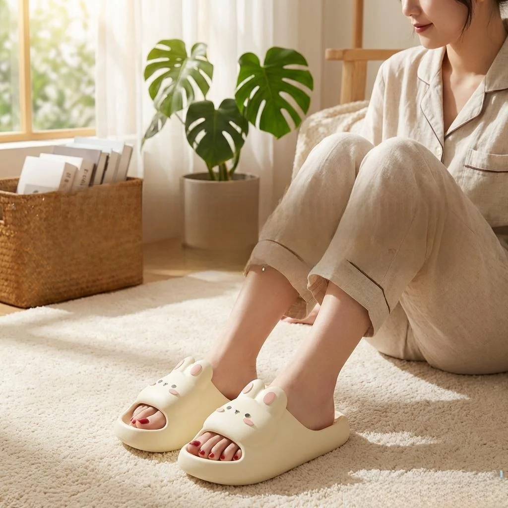 

Adorable Rabbit Slippers Women's Bathroom Bathing Non-Slip Indoor Home Parent-Child Floor Slippers Fly Blue Valley Brand