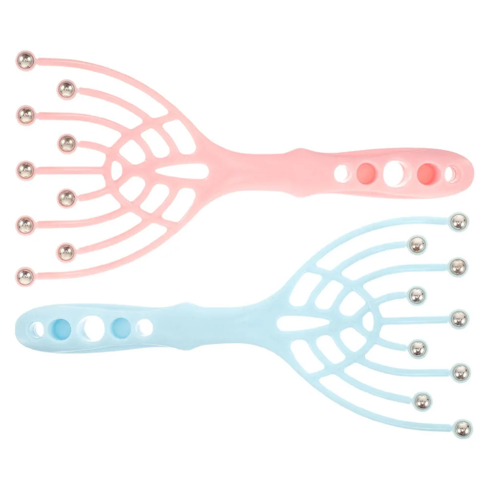 

2 шт., инструменты для массажа кожи головы с 9 для головы, шеи, плеч, ручка для акупрессуры, массажная щетка, японское спа-оборудование