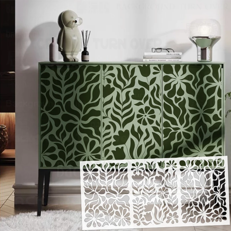 

116 см-151 см трафарет настенный настроить для рисования шаблон производители мебели Декор декоративные декоры цветок лист цветочный S676