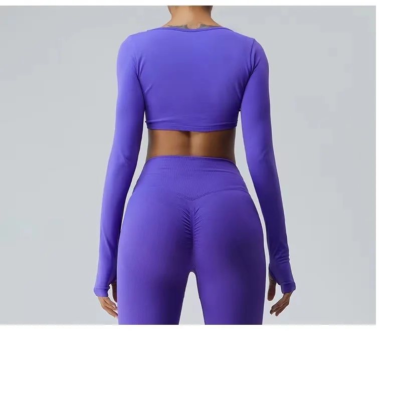 New Yoga Set 2PCS Women\'s Tracksuit Seamless Workout Sportswear Gym Clothing Drawstring High Waist Leggings Fitness Sports Suits