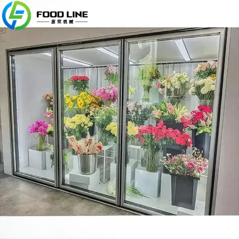 

FL Custom Design Durable Glass Door Display Walk in Flower Cooler for Sale Complete Cold Room for Flower Horticulture