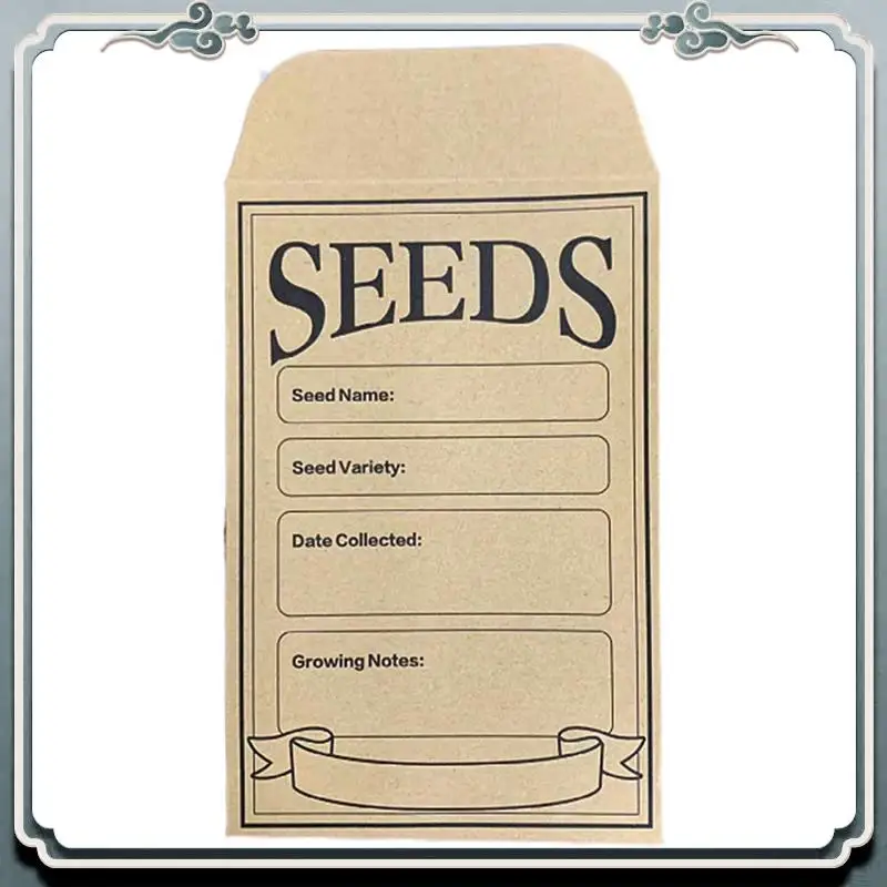 Premium 100Pcs Seed Envelopes 3.1X4.7 Inch, Seed Envelopes Brown Paper Seed Packets Envelopes For Storage Vegetable Durable Easy