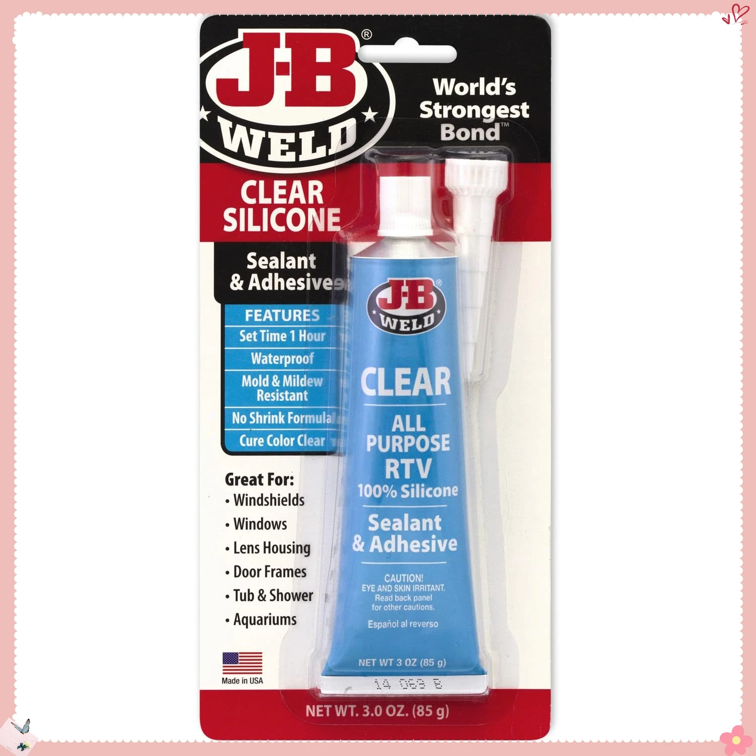 다목적 RTV 실리콘 실란트 투명 3oz - 가정 수리, 보트, 자동차용 방수 접착제 - DIY자, 전문가용