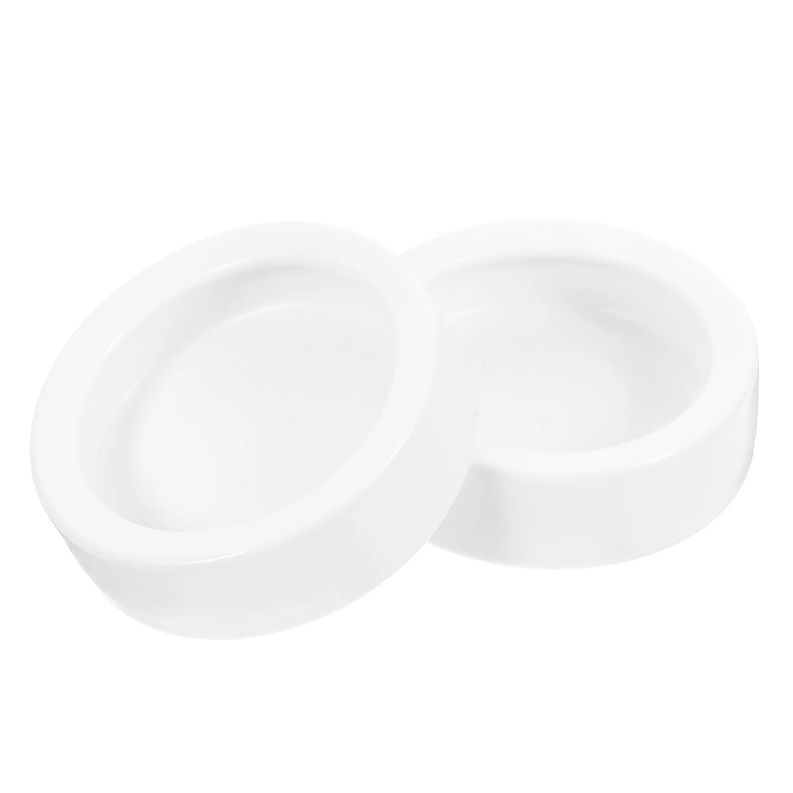 

2Pcs Ceramics Thick Reptile Feeding Dish Anti Escape Food Water Bowl White Medium Round Lizard Feeder Reptile Feeder