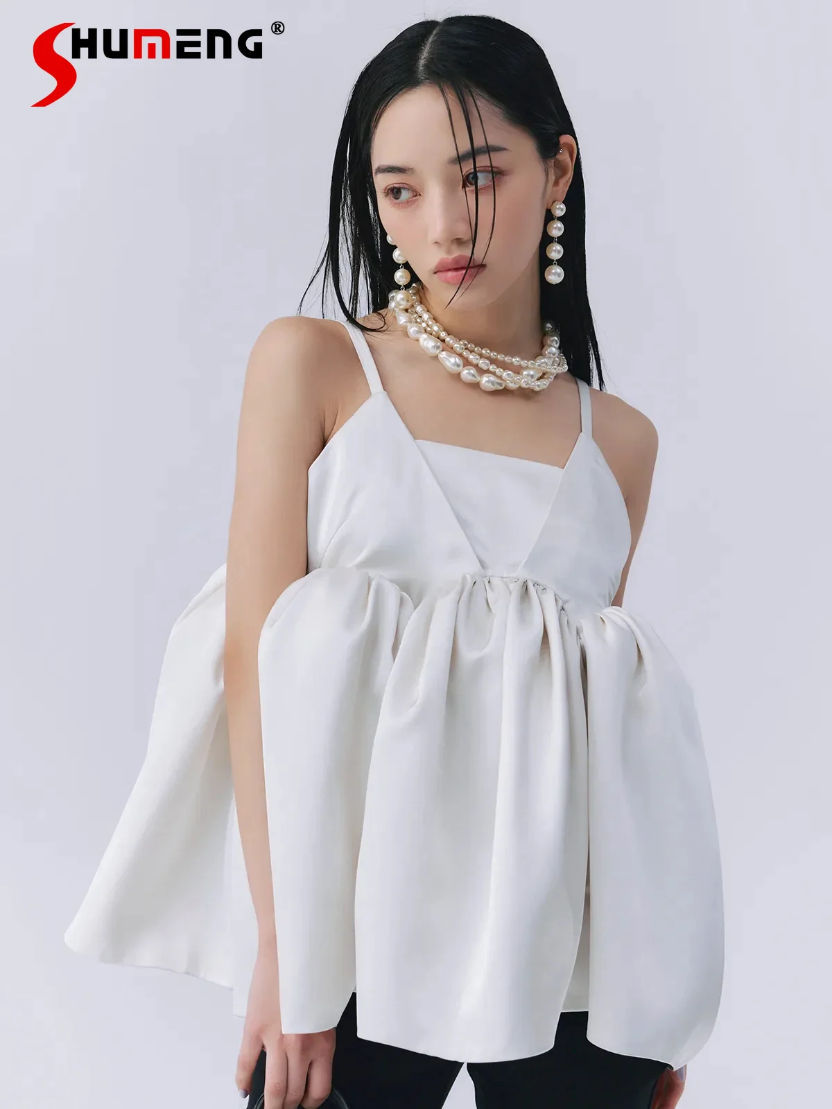 

Spring New Japanese Style Kawaii White Bud Camis French Elegant Satin Fashion Tank Top Summer Ladies Daily Casual Top Clothing