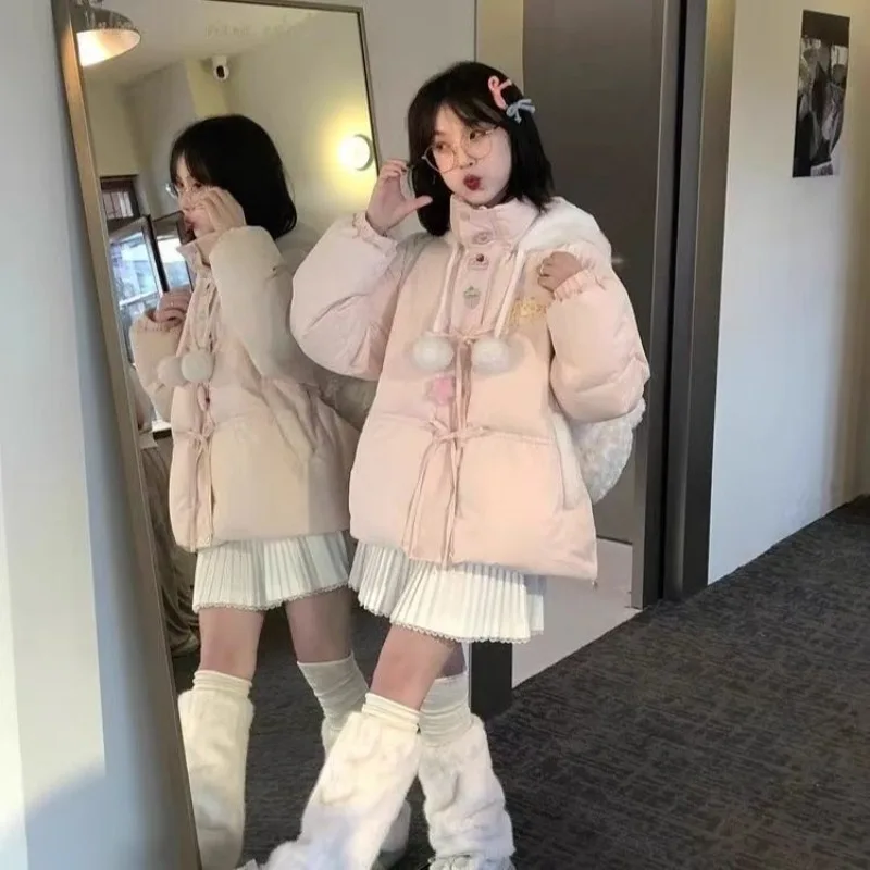 

Japanese Kawaii Long Sleeve Hoodie Women Bear Ears Harajuku Sweet Cute Style Sweatshirt Casual Pure Color Autumn Streetwear