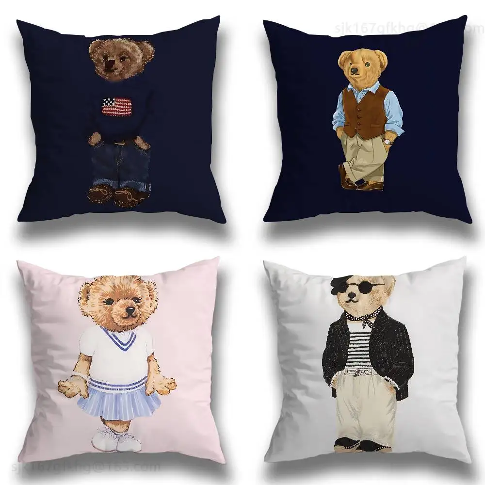 

Fashion Bear Pillow Case Pillow Case Living Room Sofa Cushion Cover Suitable For Home Bedroom Room Decoration