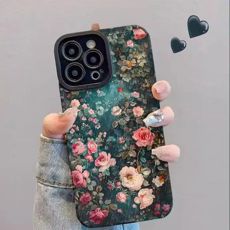 Кожаный чехол с узором в виде розы для Samsung Galaxy A14 A33 A13 A34 S25Plus S24 S23 S22 Ultra S20FE A55 15 A53 A52S A32