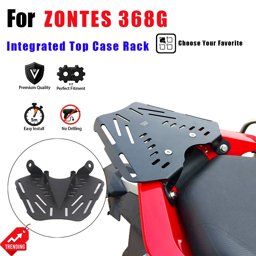 For ZONTES 368G Modified Rear Cargo Rack Integrated Top Case Rack Stainless Steel Base Plate Reinforced Dedicated Trunk Plate