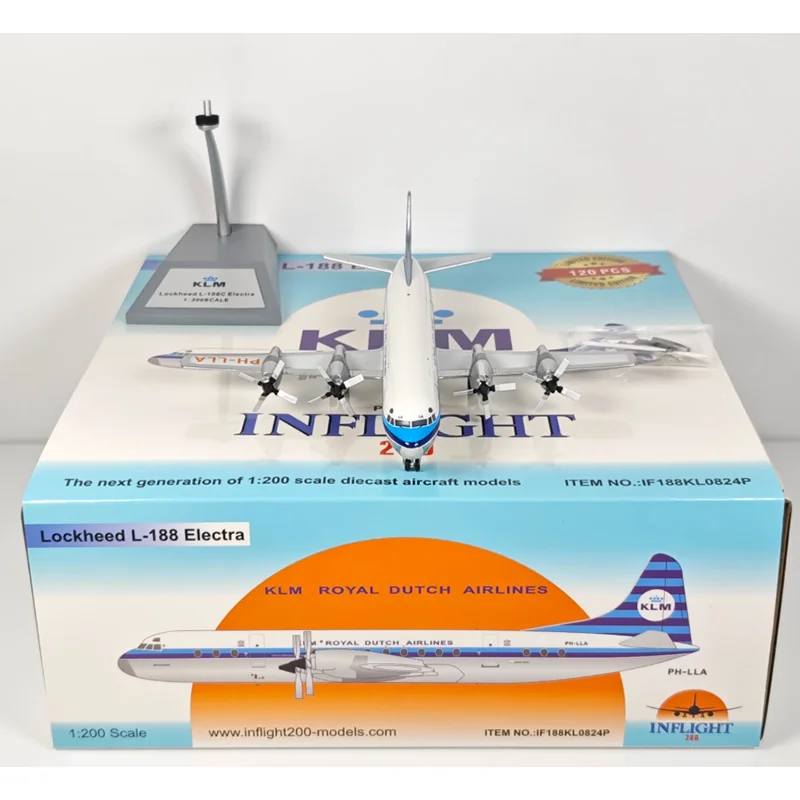 

Inflight Diecast 1/200 Scale KLM L-188C PH-LLA Simulation Alloy Aircraft Model Collectibles Decorative Ornaments Toys