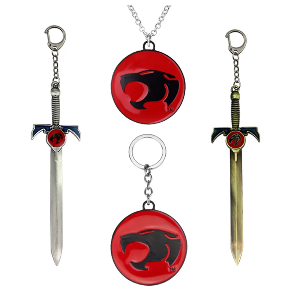 Cartoon Thundercats Keychain Women Men Jewelry Sword Weapon Model Metal Pendant Keyring For Fans Gifts