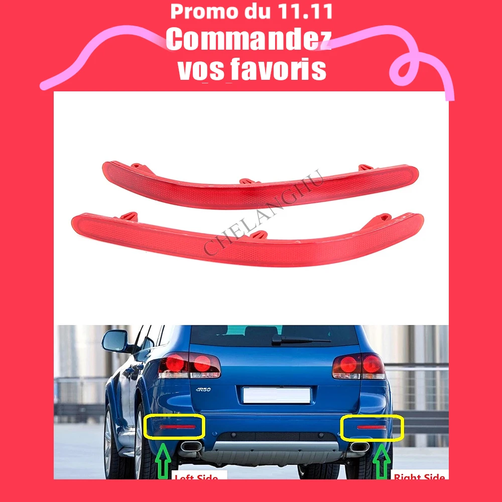 Feu de pare-chocs pour Volkswagen Touareg 2002 2003 2004 2005 2006 2007 2008 2009 2010, réflecteur de pare-chocs arrière de style de voiture