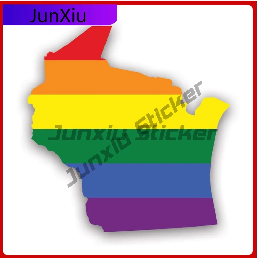 

Wild 3d Wisconsin State Shaped Gay Pride Rainbow Flag Sticker Uv Protected Decalslgbt Lgbtq Lgbtqia Community Wi Sticker
