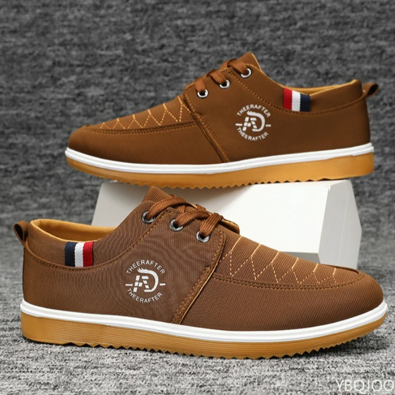 Casual comfortabele antislip herenschoenen met zachte zolen, modieuze, veelzijdige canvasschoen, ademende herenschoenen met veters