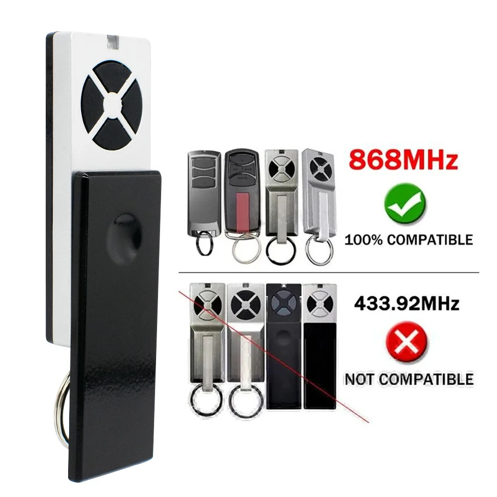 รีโมทคอนโทรลประตูโรงรถ 4 ช่อง 868 MHz สำหรับ LiftMaster Chamberlain TX4RUNI TX2REV TX4REV TX4REVf TX4EVf 868mhz