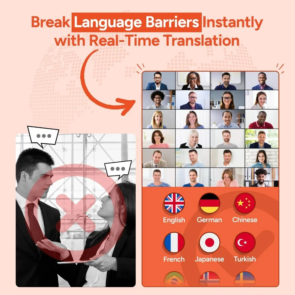 Real-Time Translation Earbuds: 144+ Languages, 60H Playtime, Noise Cancellation for Business & Learning view 3