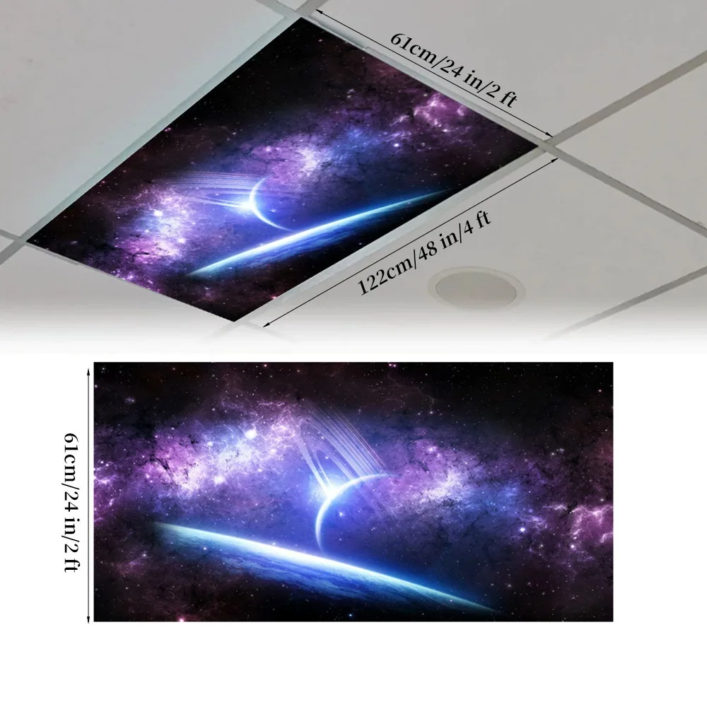 120*60cm Lampshade Anti-glare 15 Styles Fluorescent Light Covers Forest with 10 Magnetic Buckles Magnetic Light Filters Offices
