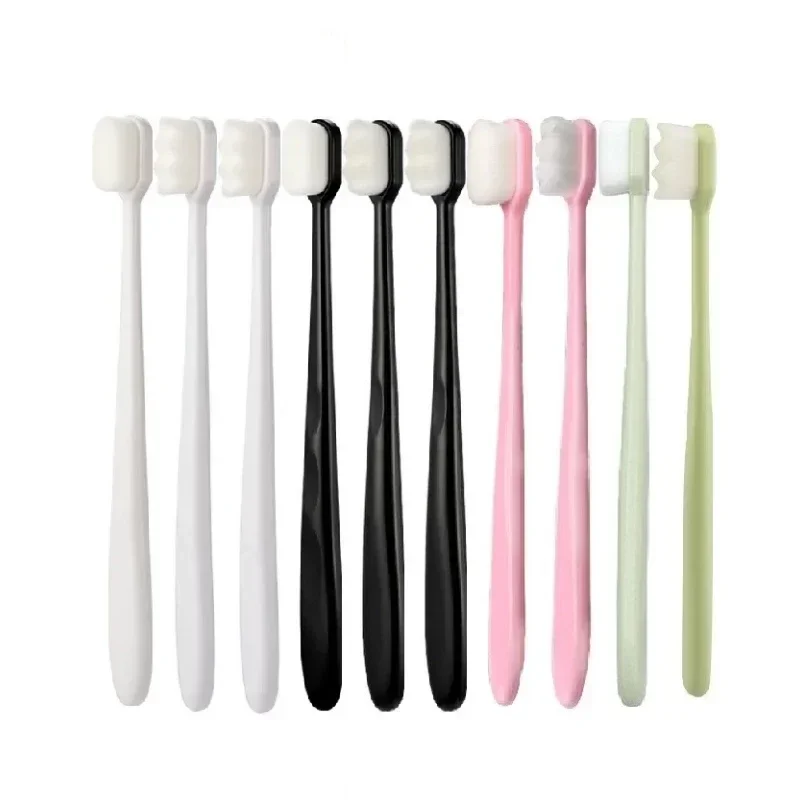 10pcs Toothbrush Million Nano Bristle Ultrafine Adult Tooth Brush Teeth Deep Cleaning Dental Oral Care Brush Portable Travel