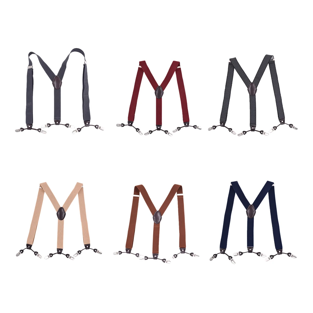 

Men's Suspenders Mens Womens Y Shaped Elastic Heavy Duty Hooks Pants Braces