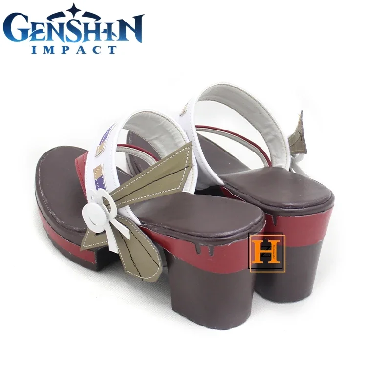Genshin Impact Yae Miko Cosplay Schoenen Vrouwen Slippers Outdoor Schoenen Dames Dikke Hoge Hak Flip-flop Antislip Sandalen