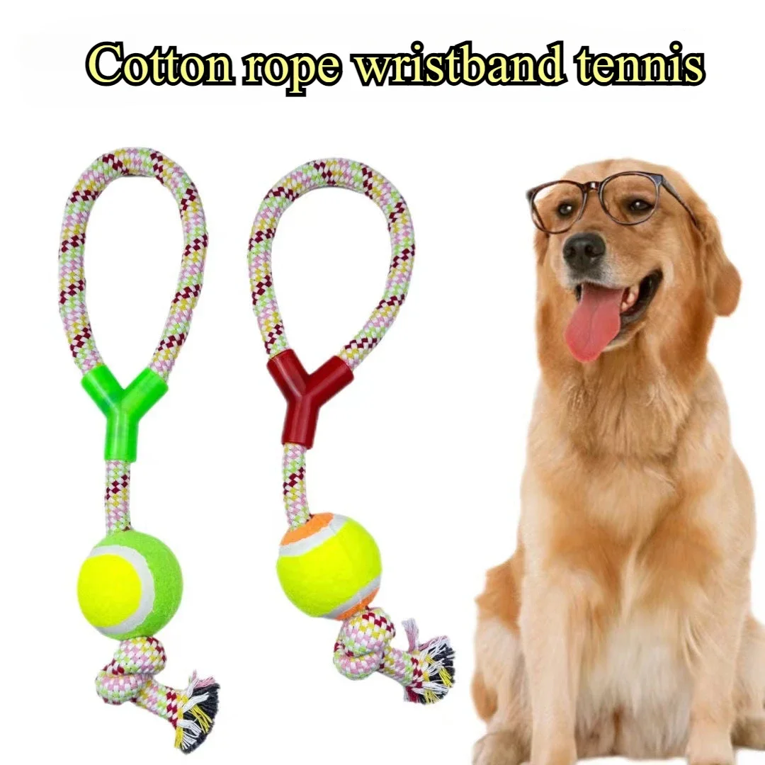 Dog Bite Resistant Molar Knot Cotton Rope Tennis Toy Y-shaped Single Knot Pet Supplies