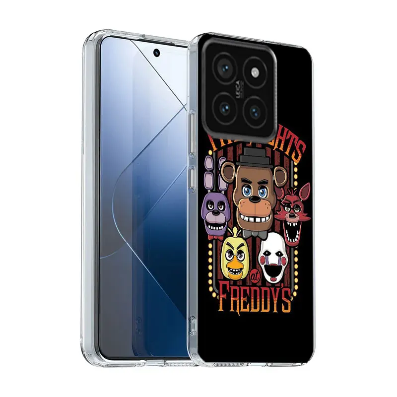 F-freddy's f-five n-nights-funda de teléfono transparente para Xiaomi, Poco X6, X5 Pro, X4, X3, NFC, F4, GT, F6, F5, F3, M5, M5S, M4, M3 Pro, F2, F1, TPU Patter