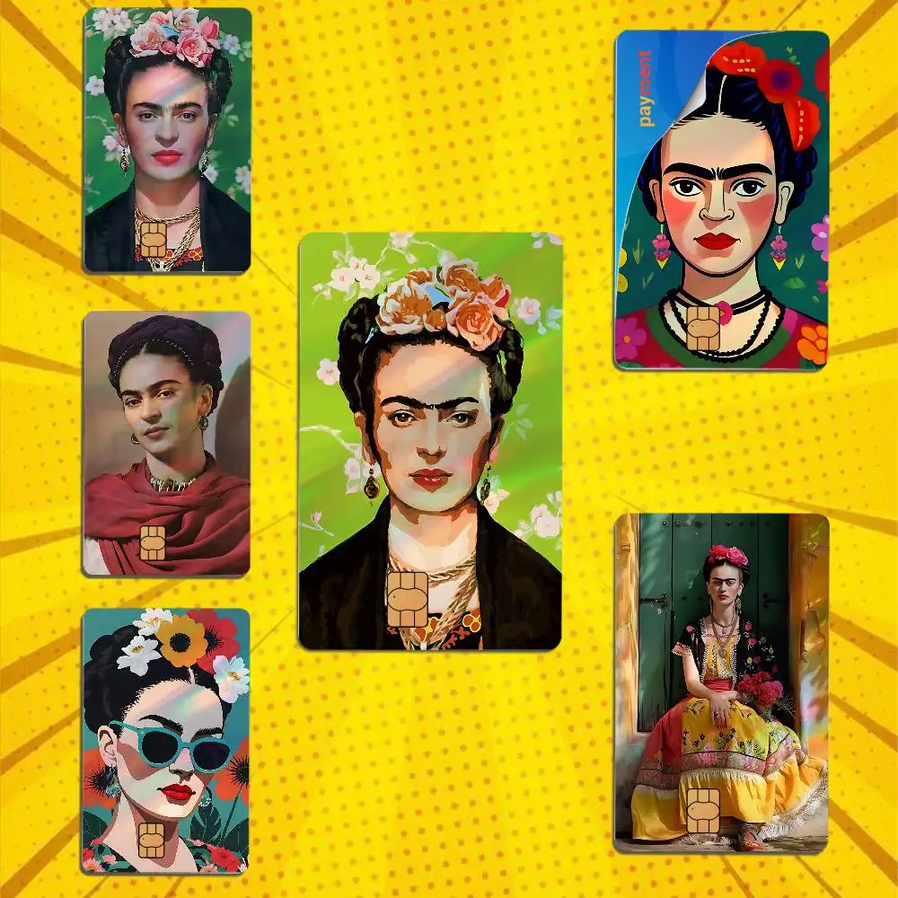 Mexican Legend Art Frida Kahlo Laser-like texture Card Stickers Credit Visa Debit Bank Charge Card Bus Metro Waterproof Sticker