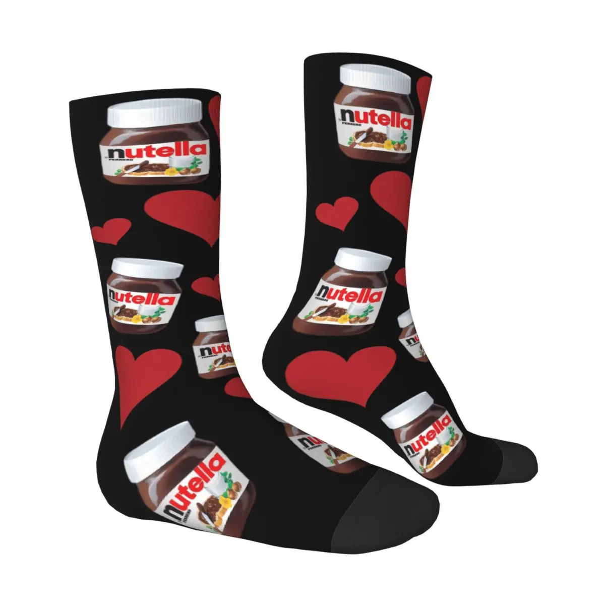 Foods Nutella Cartoon Men Women Socks fashion Beautiful Suitable for all seasons Dressing Gifts