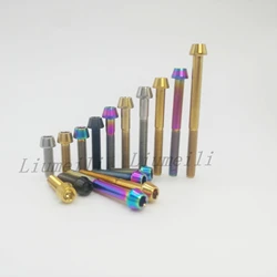Liumeili Titanium Ti M5x16 18 20 25 30 35 40 45 50 60mm Allen Key Taper Head Bolt Screw for Bicycle Stem Seatpost Bicycle Parts