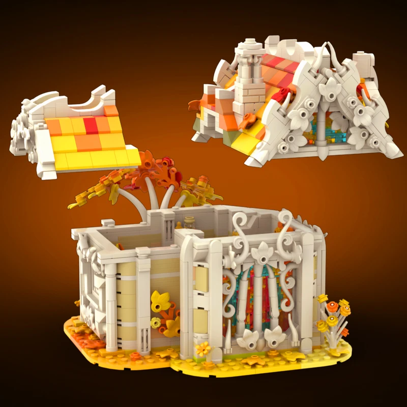 MOC- 191138   Autunno-Casa di betulla Blocchi di costruzione urbani Città Set di bellezza estetica Adulti Regali creativi Decorazione natalizia 1559 pezzi
