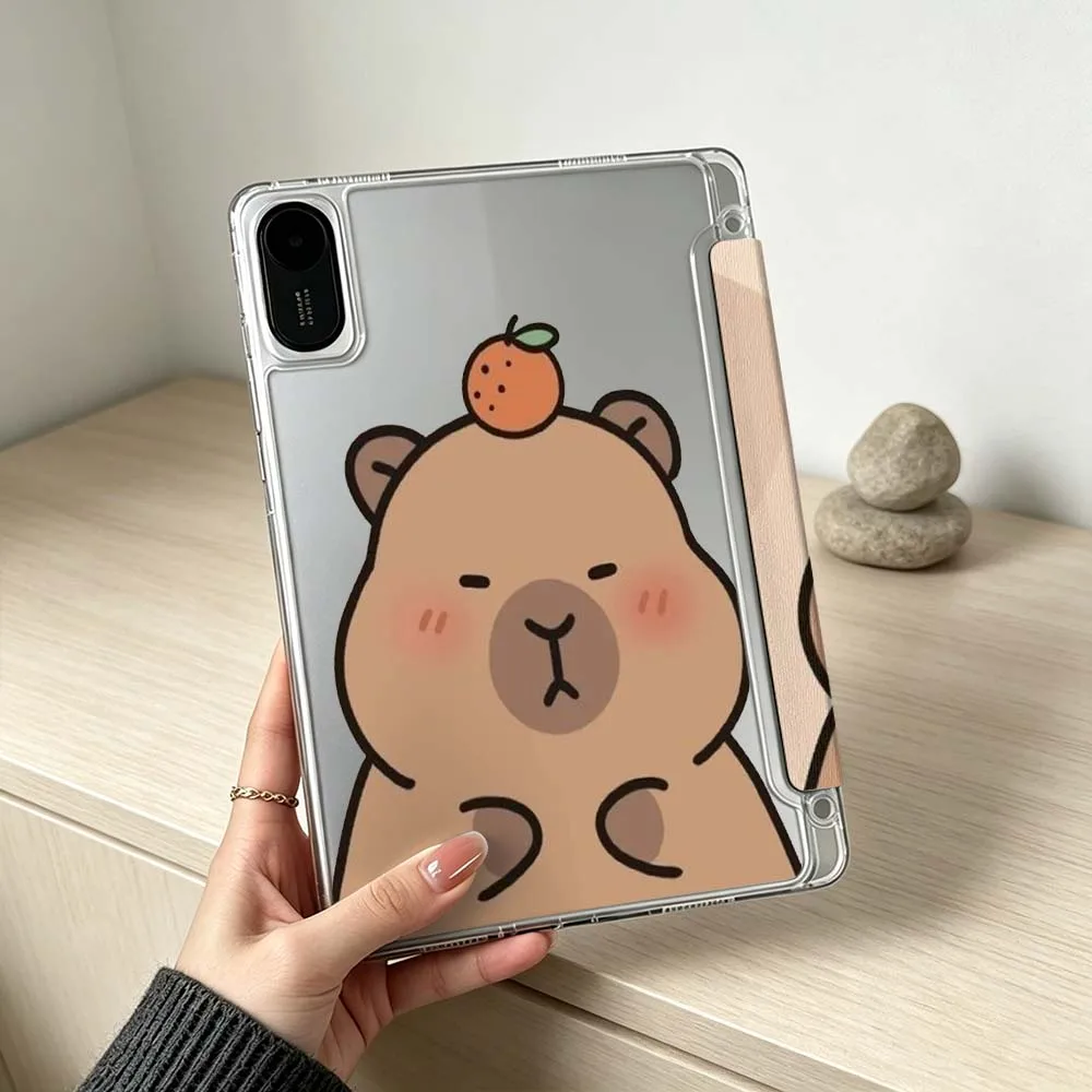 Cute Cartoon Capybara For Xiaomi Mi Pad 8 7 6 5 Pro Redmi Pad SE 2 Poco Pad Foldable 3Y Tablet Case Soft view 4