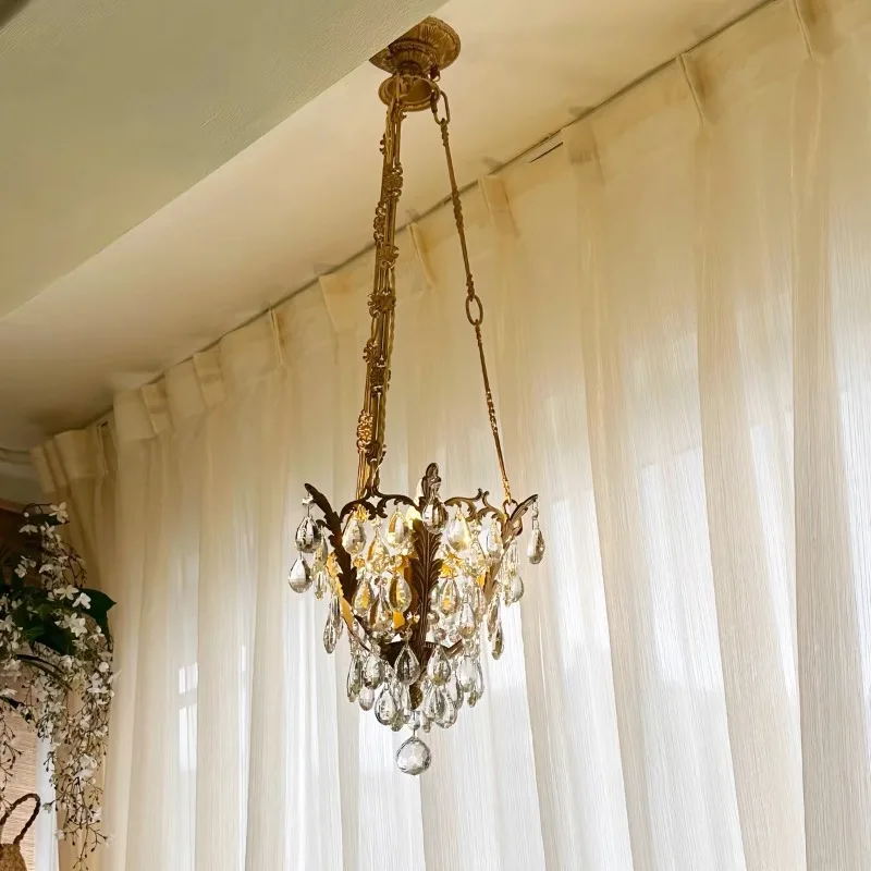 

European retro bedroom restaurant foyer French medieval style crystal chandelier