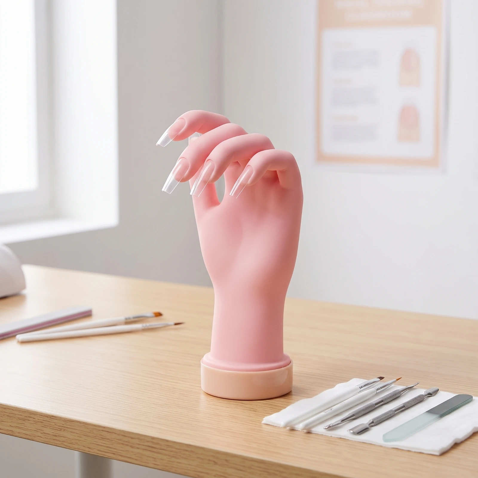 

Silicone Practice Hand Bendable Nail Practice Hand Flexible Reusable for Beginners, Beauty School, Home