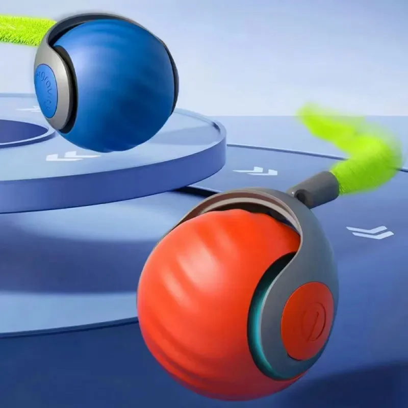 ألعاب القطط التفاعلية مع الذيل التلقائي الكهربائية لعب الكرة المتداول للقطط الكلب ألعاب الحيوانات الأليفة الذكية التلقائي دعابة USB قابلة للشحن