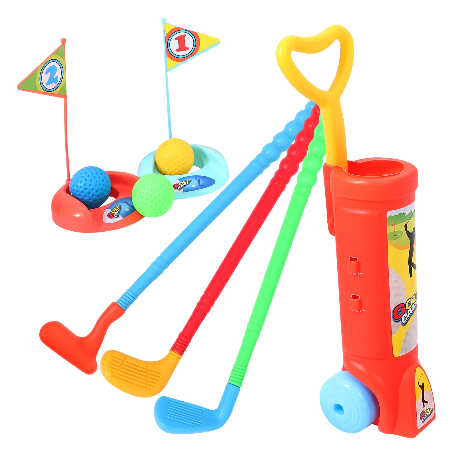 Set da golf per bambini con mazze in plastica e palline multicolori Mini kit da gioco da golf per bambini Attrezzatura giocattolo sportiva per interni ed esterni