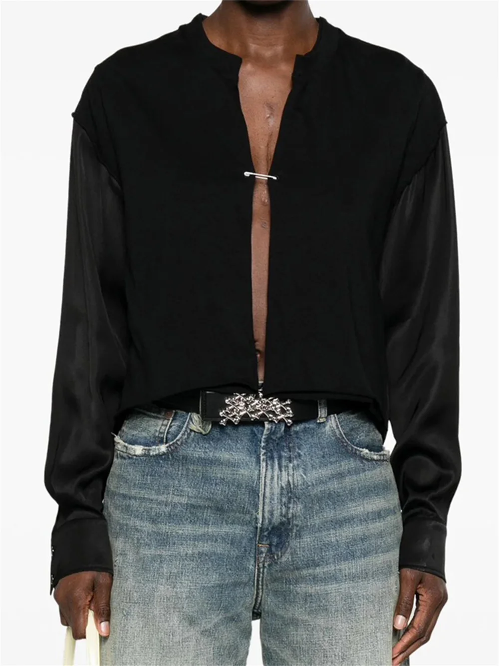 

2025 Women's Fashion Shirt, Satin, Pin, Loose Fit, Casual, Women's T-shirt, Y2K New, High Quality, Long Sleeve, Pullover bra