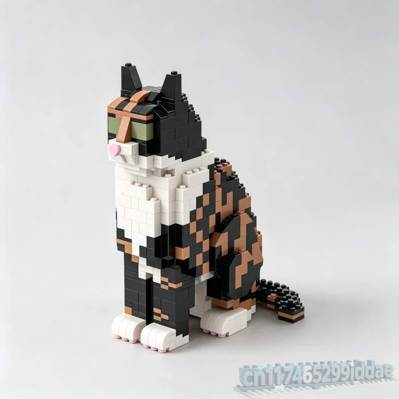 686-pezzi-simpatico-gatto-calico-moc-blocchi-da-costruzione-creativi-modello-puzzle-personalizzato-giocattolo-fai-da-te-collezione-animali-domestici-decorazione-per-la-casa-regalo-popolare