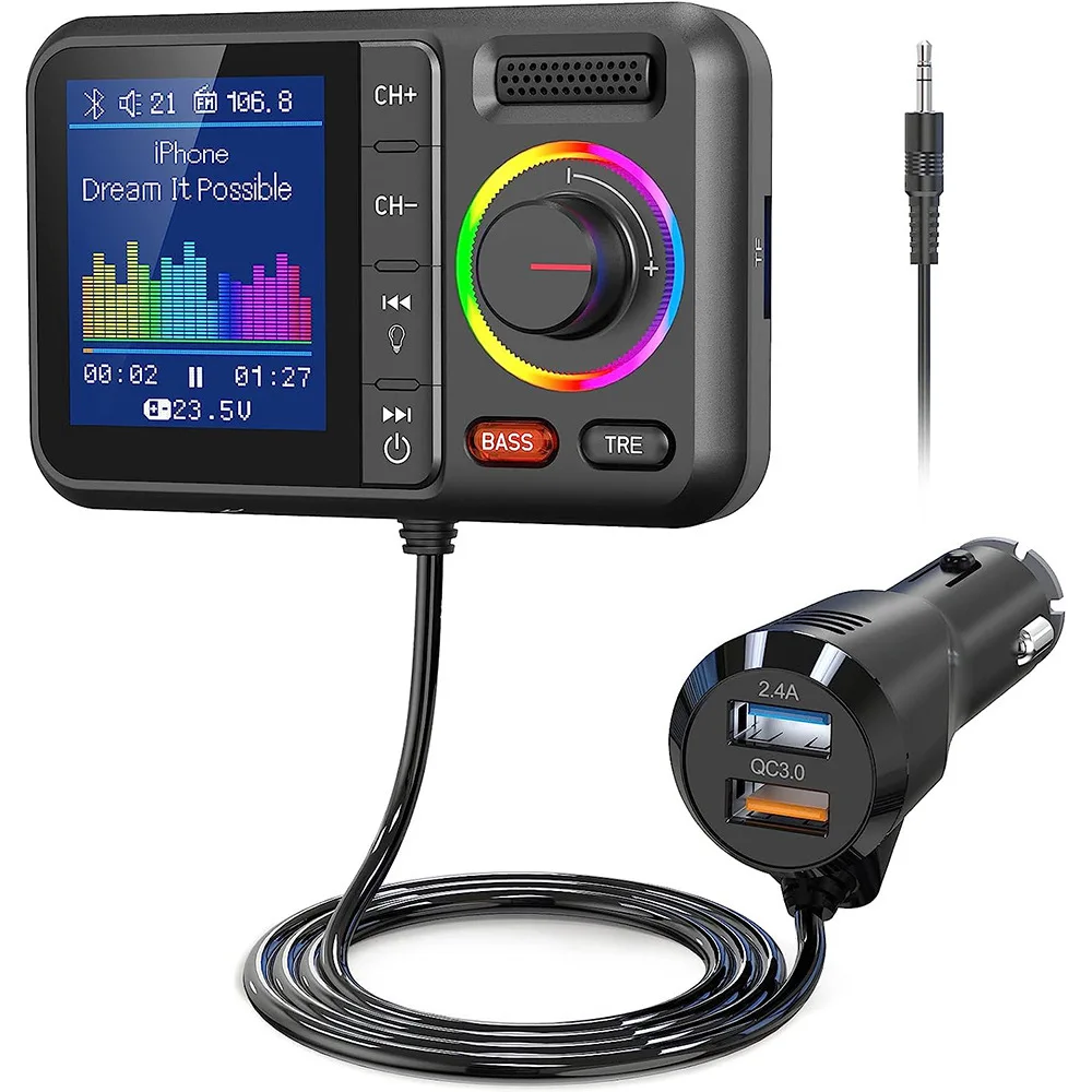 BT98L Car Mp3 Bluetooth Player New Large-screen Card U Disk Bluetooth Car Charger Fm