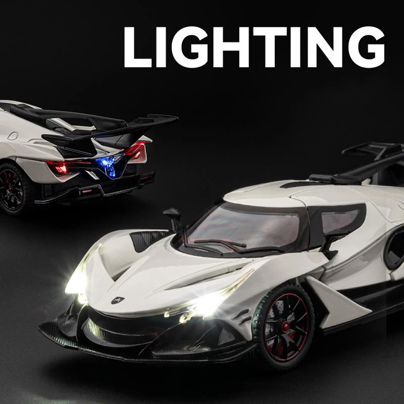 1:24 Apollo IE Intensa Emozione Alloy Car Diecasts & Toy Vehicles Car Model Sound and light Pull back Car Toys For Kids Gifts