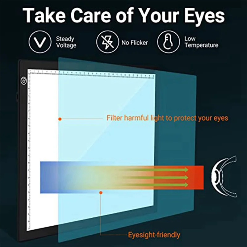 AU61-Drawing Pad Adjustable Brightness Tracing Box Perfect For Diamond Painting, Weeding Vinyl