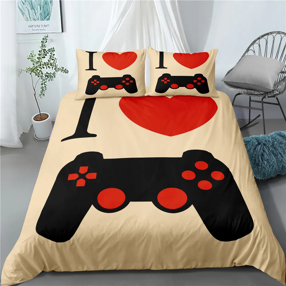 Custom Kids Boys 3D Gamepad Gamer Bedding Set Teens Video Game Duvet Cover For Youth Modern Game Controller Bedspread 3 Pieces