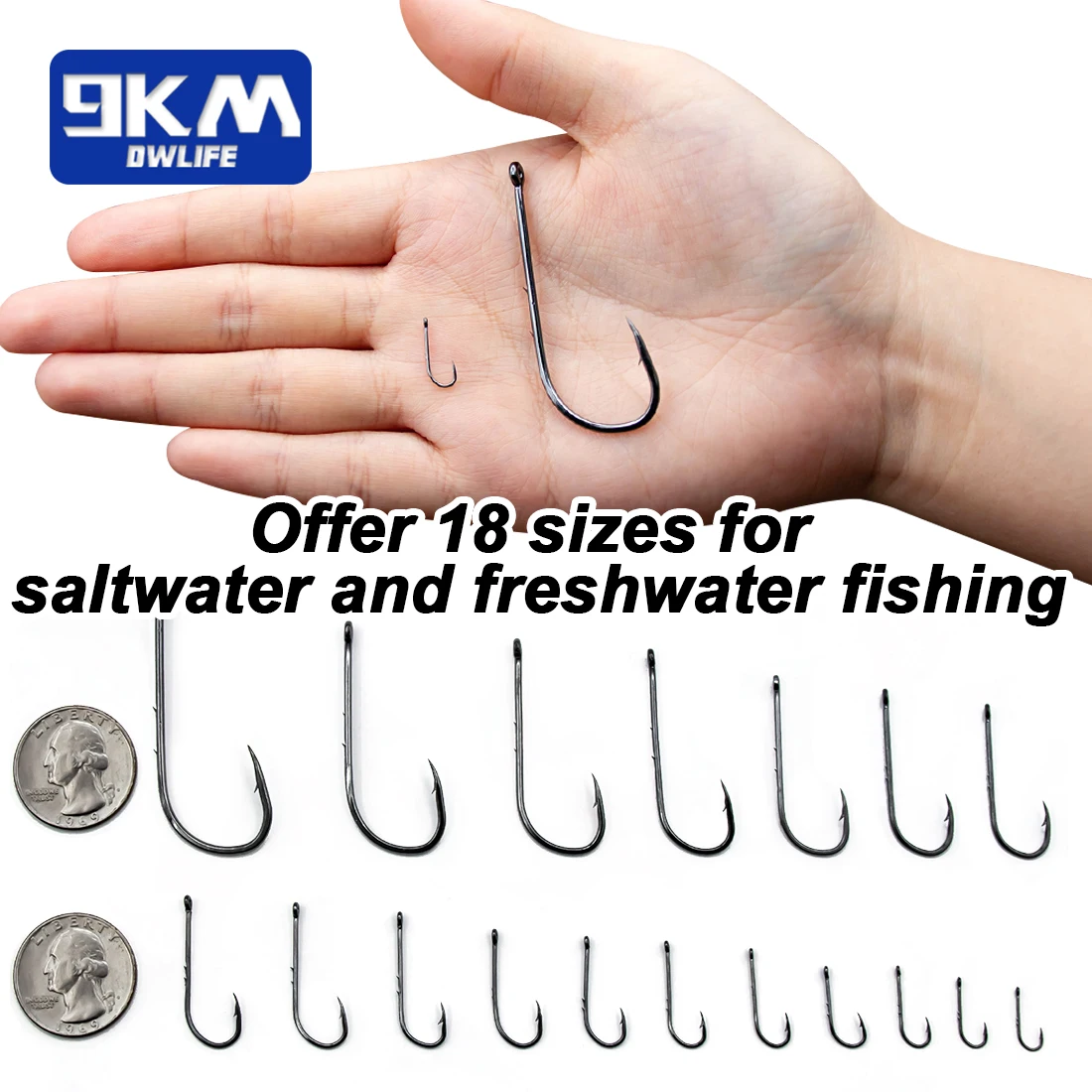 9KM Baitholder Fishing Hooks Sea Barbed Fishing Lures Shank Beak Live Bait Holder Carp Fishing Jig Worm Hooks Accessories Tackle