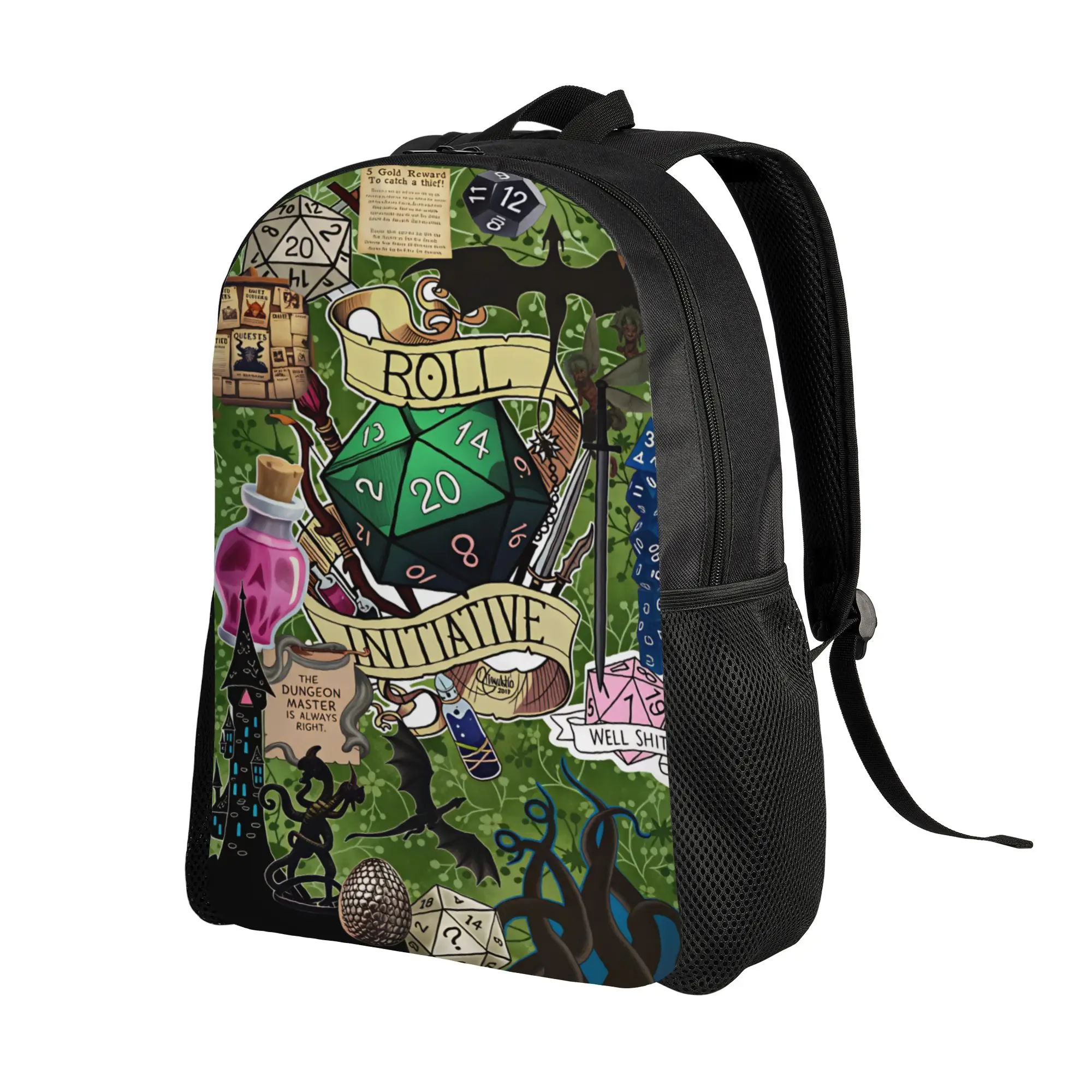Dungeon Dragon DND Backpack  Camping Backpacks Female Colorful Lightweight High School Bags Casual Rucksack