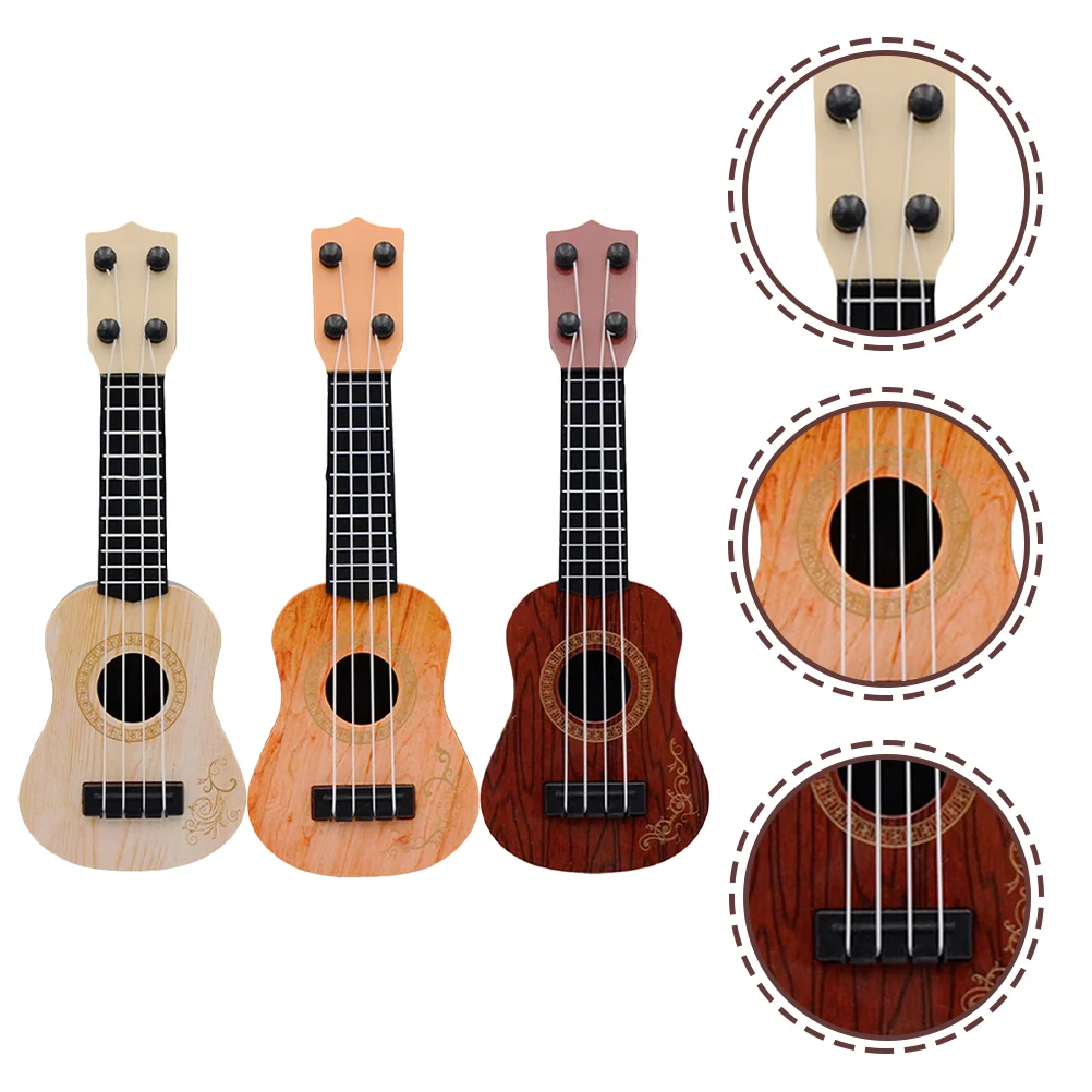 3 Pcs Toys for Toddlers Mini Ukulele Kids Musical Instruments Birthday Gift Girl Educational