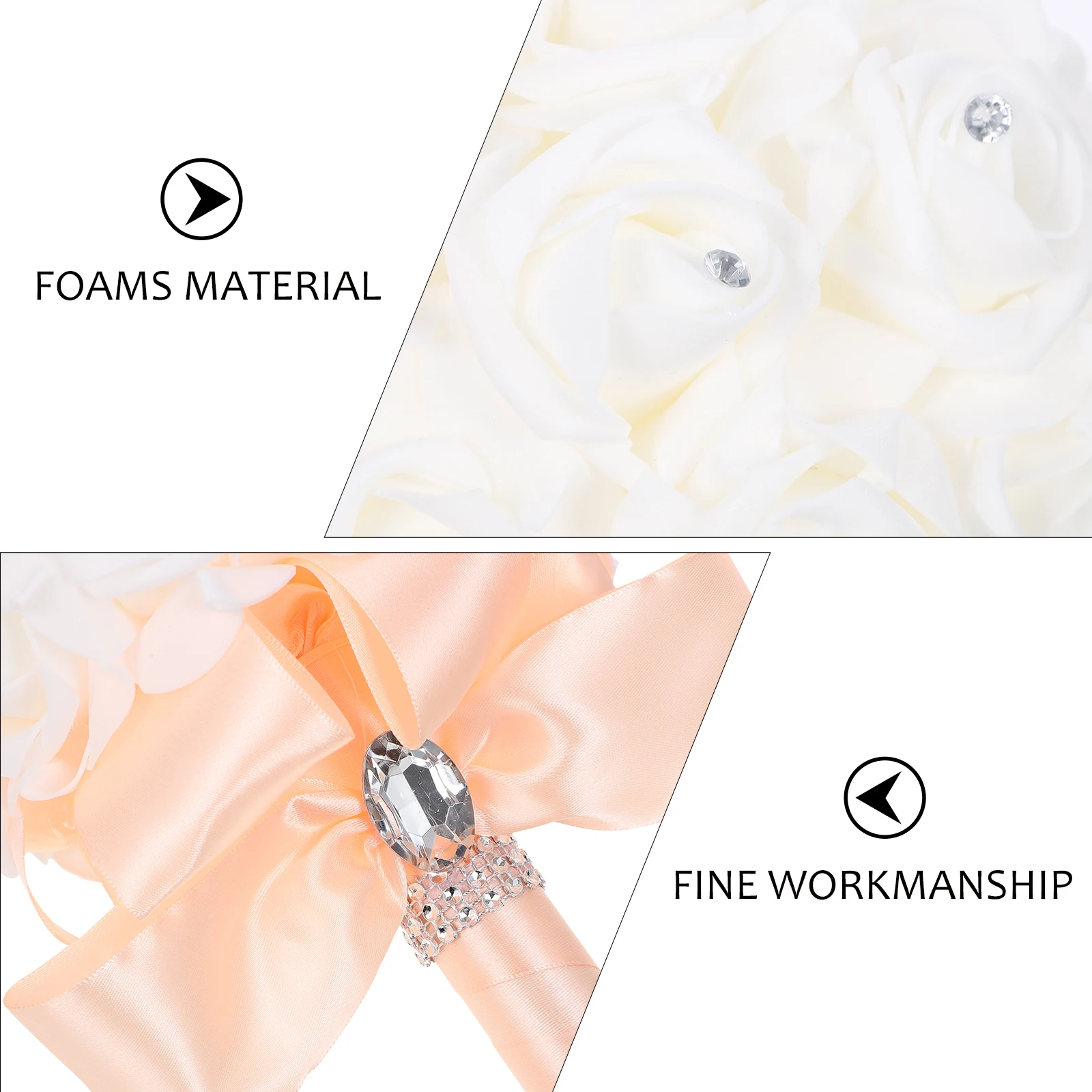 

Artificial Wedding Bouquet Faux Bridal Flowers Bridesmaid Foam Hand Bouquet Fake Flower for Party Home Decoration