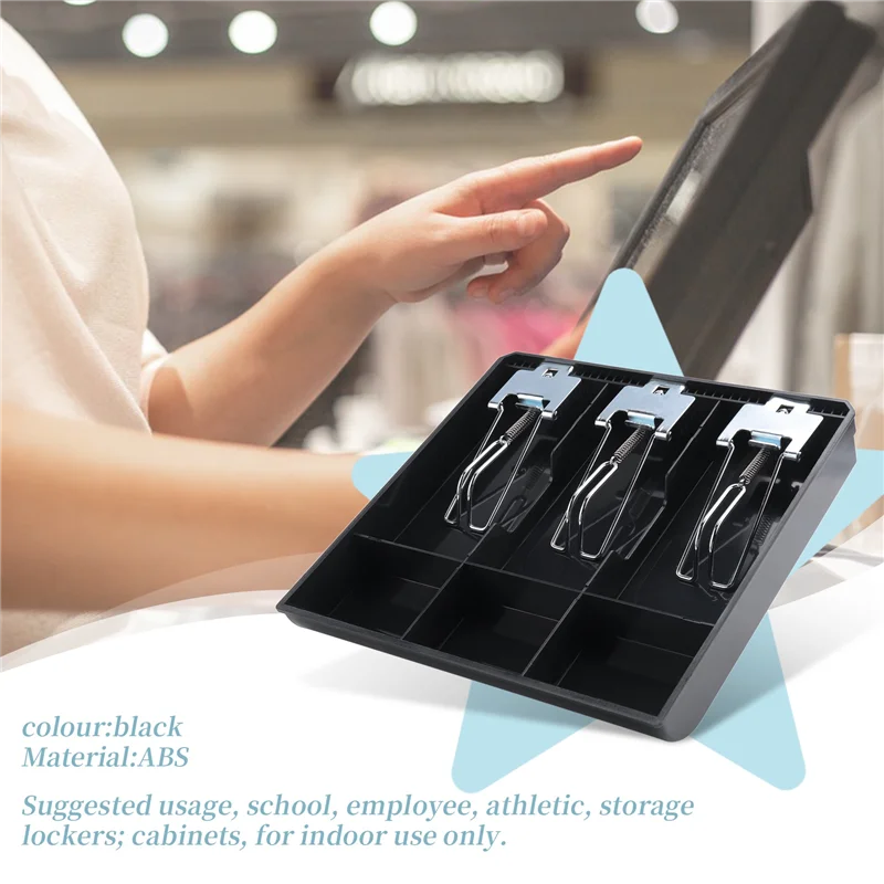 

ZZ-3-Grid Money Cash Coin Register Insert Tray Replacement Cashier Drawer Storage Register Tray Box Classify Store