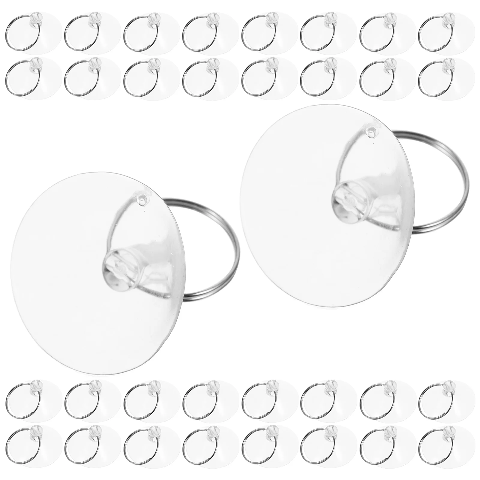 

80pcs Suction Cup Keychains Clear Holders Plastic Small for Glass Tile Car Shade Strong Adhesive Hooks Practical Reusable