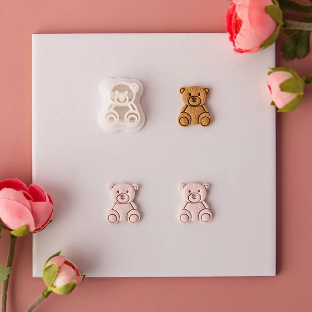 DIY Soft Pottery Cartoon Bear Polymer Clay Cutter Handmade Cute Jewelry Making Mold Earring Cutting Die Jewelry Making