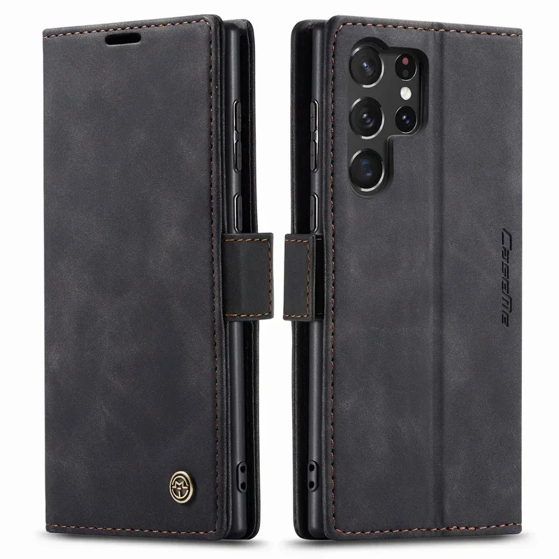 Light luxury Leather Phone Case For Samsung Galaxy S24 S23 FE S22 S21 20 Plus Ultra Note 20 10 Lite Wallet Flip Stand Card Cover